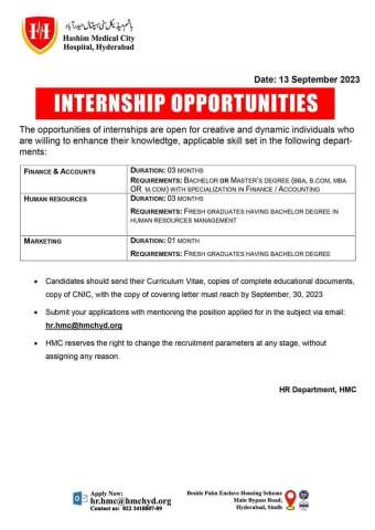 Internship in Marketing Department