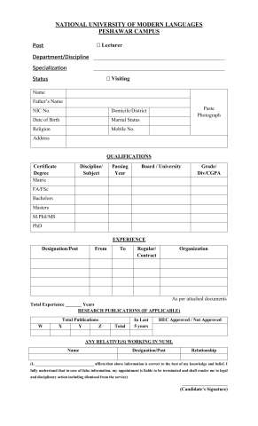 Lecturer (Visiting) @ NUML University, Peshawar Campus