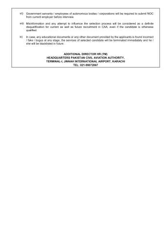 Deputy Director CNS (EG-03) @ Civil Aviation Authority (CAA)