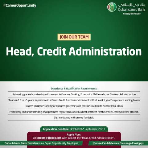 Head, Credit Administration