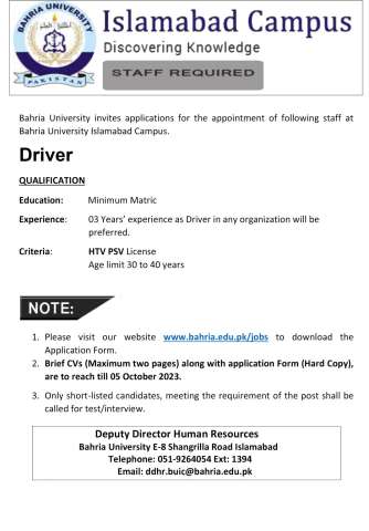 Thumbnail of Driver @ Baharia University, Islamabad