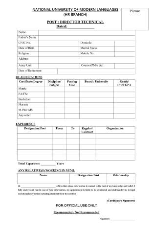 Director Technical @ NUML Main Campus Islamabad