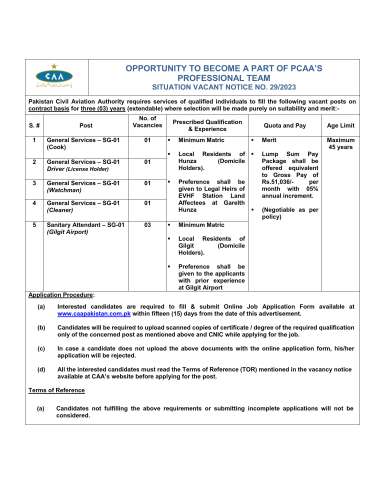 General Services – SG-01 (Cook)