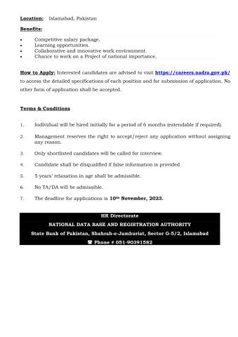 Software/Application Security Analyst @ National Database and Registration Authority (NADRA)