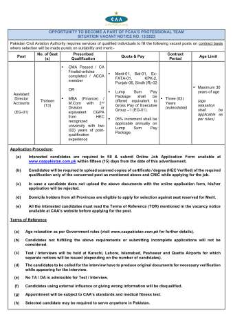 Assistant Director Accounts (EG-01)