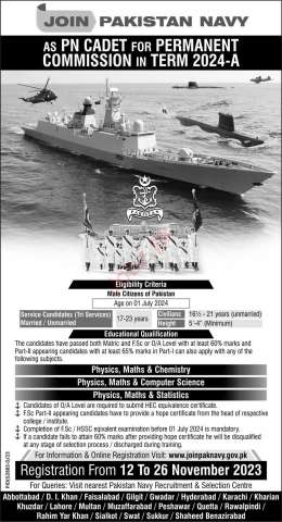 Pak Navy Civilian Jobs 2023 Online Apply (Join Pakistan Navy)