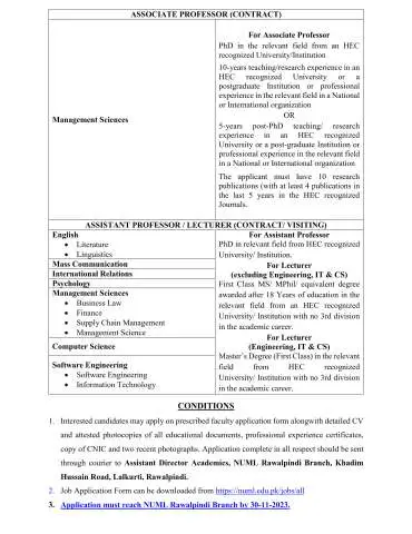 Associate Professor (Management Sciences) @ NUML Rawalpindi Branch