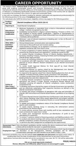 Shariah Compliance Officer (SCO) (OG-II)