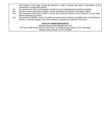 Assistant Manager - Procurement @ National Disaster Risk Management Fund (NDRMF)