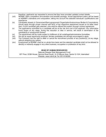 Deputy Manager –  Disaster Risk Financing @ National Disaster Risk Management Fund (NDRMF)