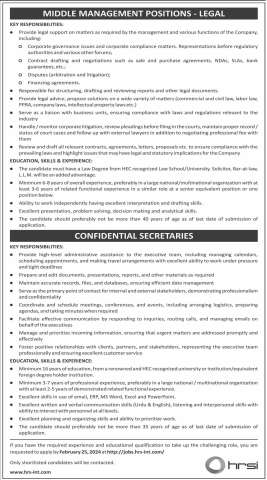 Confidential Secretaries