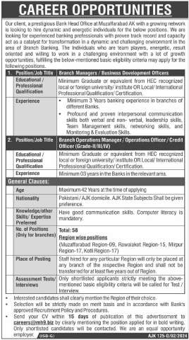 Thumbnail of Branch Operations Manager @ Bank of Azad Jammu & Kashmir