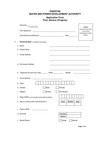 Advisor (Projects) @ Pakistan Water and Power Development Authority (WAPDA)