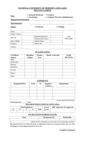 Accountant @ NUML University, Multan Campus