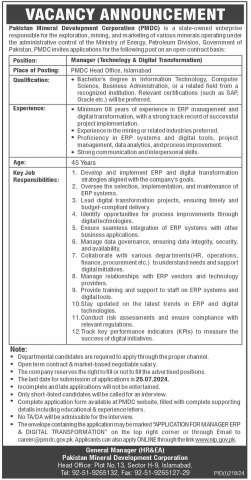 Manager (Technology & Digital Transformation)