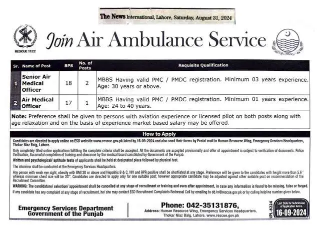 Senior Air Medical Officer (BPS-18)