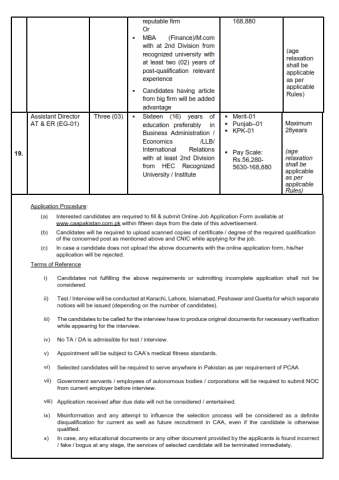 Assistant Director AAR (CNS) (EG-01) @ Civil Aviation Authority (CAA)