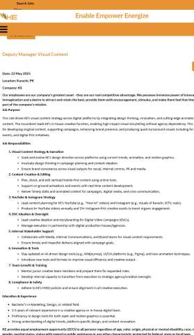 Deputy Manager Visual Content