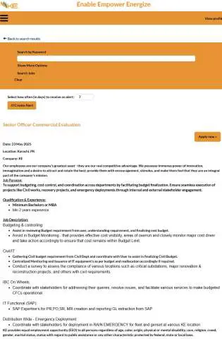 Senior Officer Commercial Evaluation