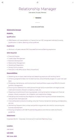 Relationship Manager