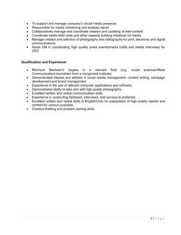 Media Assistant @ National Disaster Risk Management Fund (NDRMF)