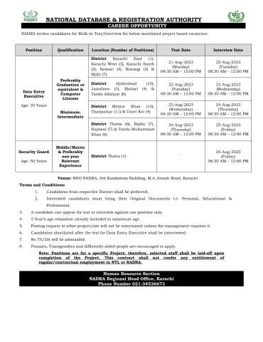 Data Entry Executive (Karachi)