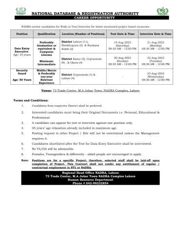 Data Entry Executive (Lahore)