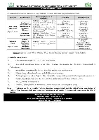 Data Entry Executive (Sukkur)