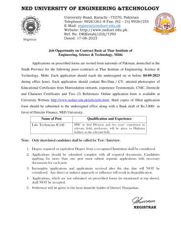 Lab. Technician (Civil)