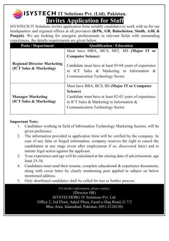 Manager Marketing (ICT Sales & Marketing) 