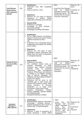 Assistant Director IT (PEL) (EG-01) @ Civil Aviation Authority (CAA)