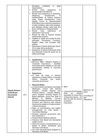 Assistant Director IT (PEL) (EG-01) @ Civil Aviation Authority (CAA)