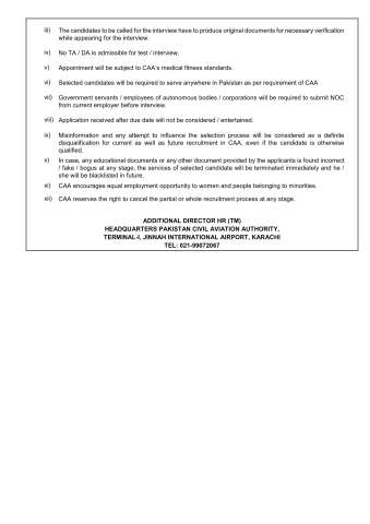 Assistant Director (EG-01) (Airport Services) @ Civil Aviation Authority (CAA)